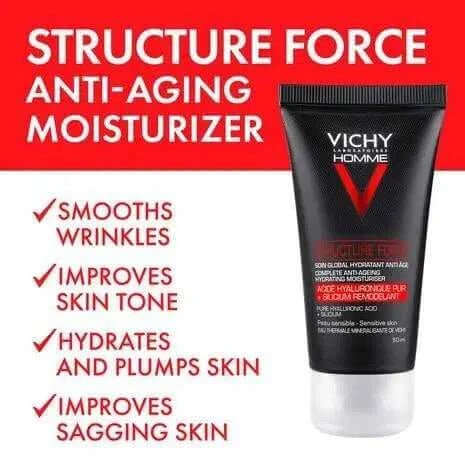 Vichy Homme Structure Force Anti Ageing Moisturiser - RoyalBeards